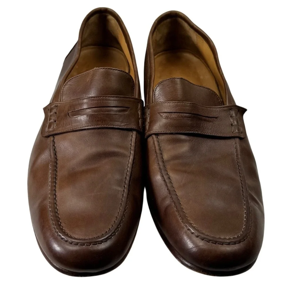 Bexley Monterenzio Penny Loafers Men EU 43 US 10 Brown Leather Blake Dress Shoes